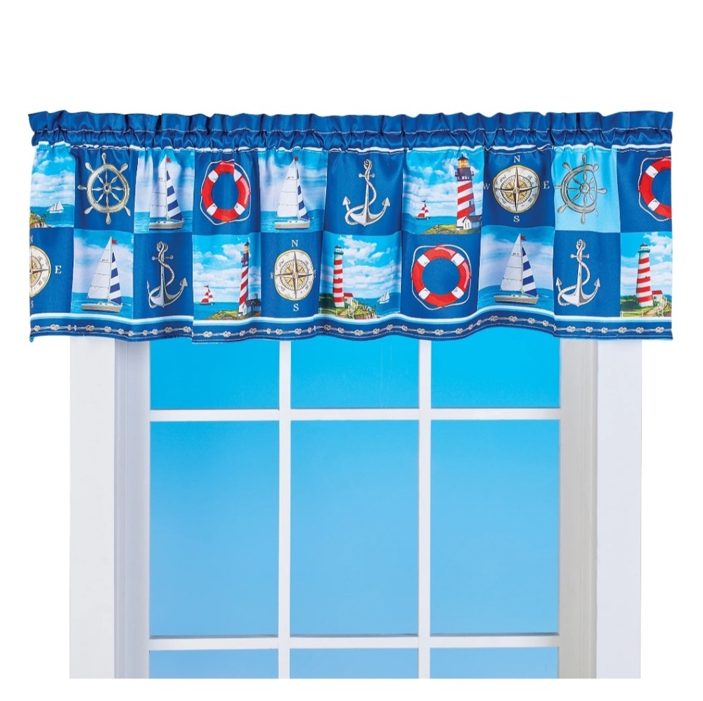 Longshore Tides Nantucket Nautical Window Valance SET Seafarer BNWT RETIRED $120